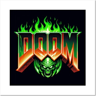 Doom logo in Green and Gold Posters and Art
